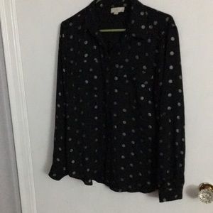 Long sleeve semi transparent blouse